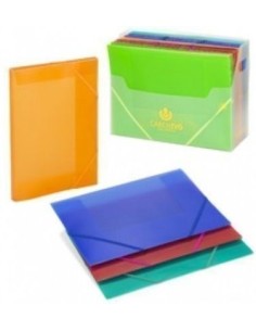 PAQ 10 CARPETAS Fº GOMAS SOLAPAS PP TRANSLUCIDO VERDE